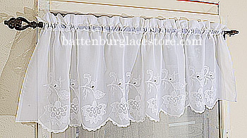Sheer Windows Valacne. 18"x60". Susan Style 94. White Color.